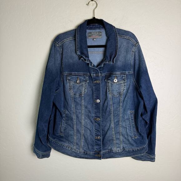 Torrid Denim Trucker Jacket Medium Wash 3X 11879816 - Picture 4 of 13